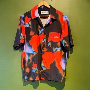 Zara x Rhuigi Vibrant Red and Blue Casual Shirt